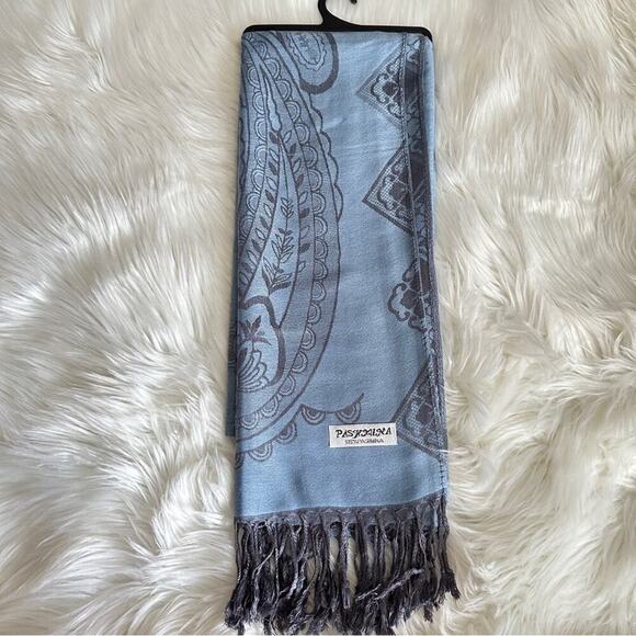 Pashmina Soft Silky Reversible Patsley Shawl Wrap Scarf W/ Fringes - Picture 3 of 3